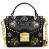 Ladies Bags Braccialini | Braccialini Rock Black / Gold Handbag With Embroidery, Crystals And Studs B17421-Yy-818-Uni