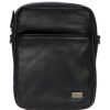 Mens Bags BRIC'S | Bric'S Men'S Black Leather Crossbody Small Bag, Ipad / Tablet Dimensions Br107708.001