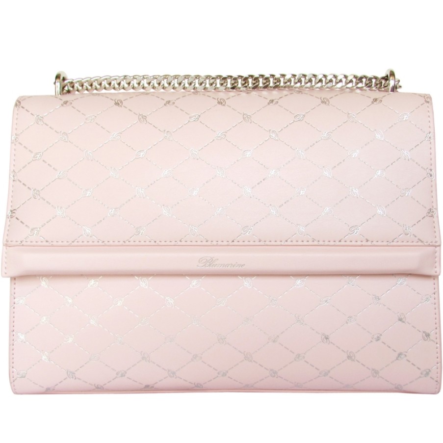 Ladies Bags Blumarine | Blumarine Women'S Pink Signature Leather Shoulder Bag B81Pwb300042050