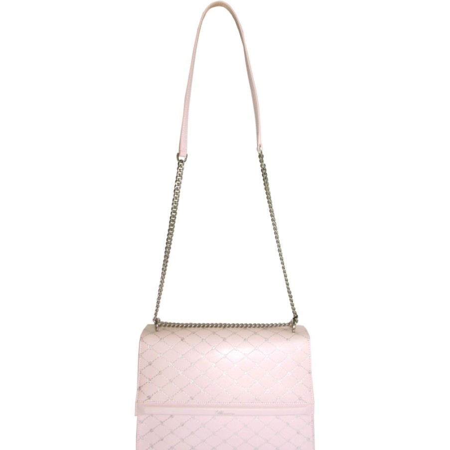 Ladies Bags Blumarine | Blumarine Women'S Pink Signature Leather Shoulder Bag B81Pwb300042050