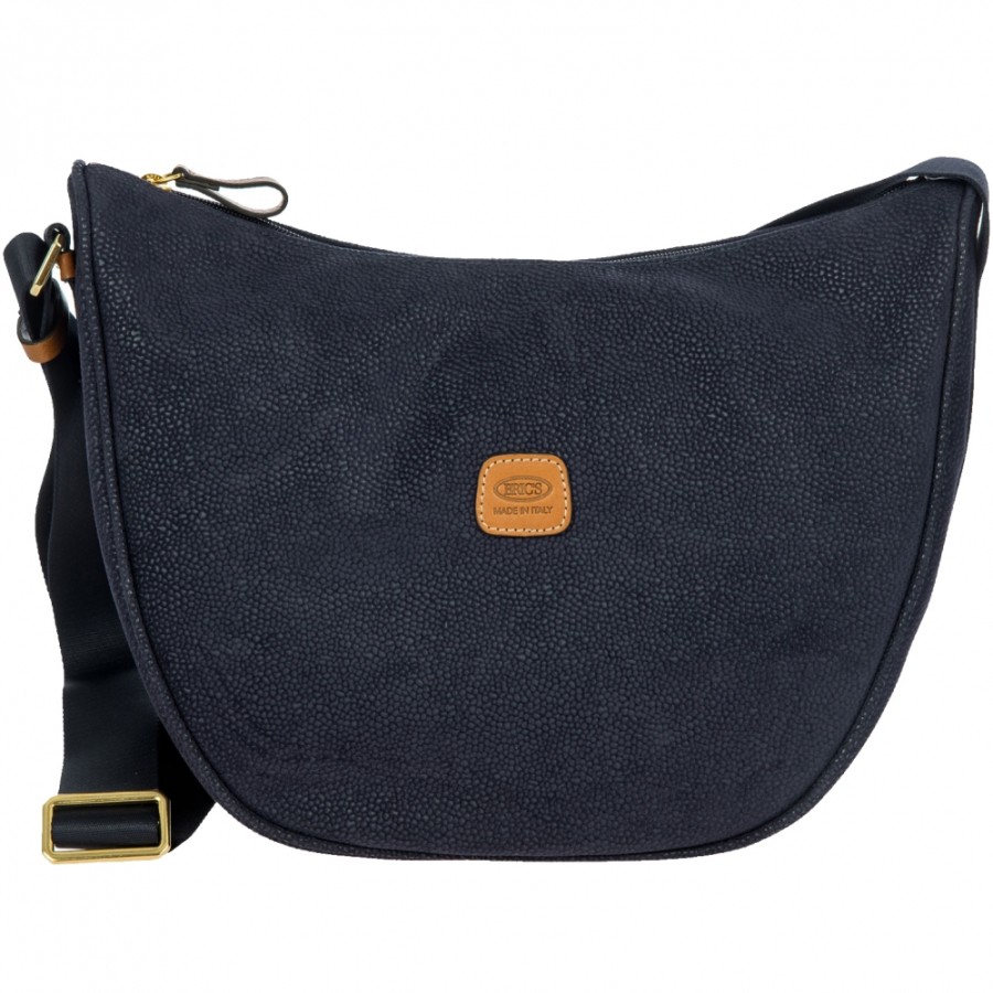 Ladies Bags BRIC'S | Bric'S Life Women'S Half-Moon Shoulder Bag Of Blue Color Fabric & Leather Blf05800.396