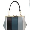 Ladies Bags Cromia | Cromia Retro Style Bag, Of Leather With Gray Tones Stripes 1405571_Bas