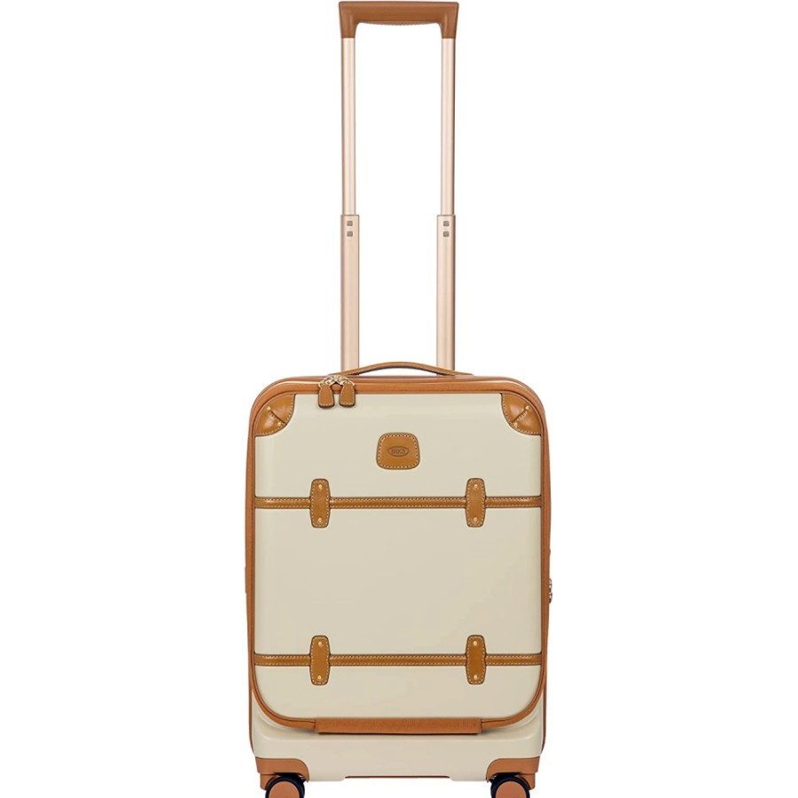 Luggage: Travel Bags And Suitcases BRIC'S | Bric'S Bellagio Carry-On Spinner Suitcase With Laptop Organizer, S Cream Color Bbg28312.014