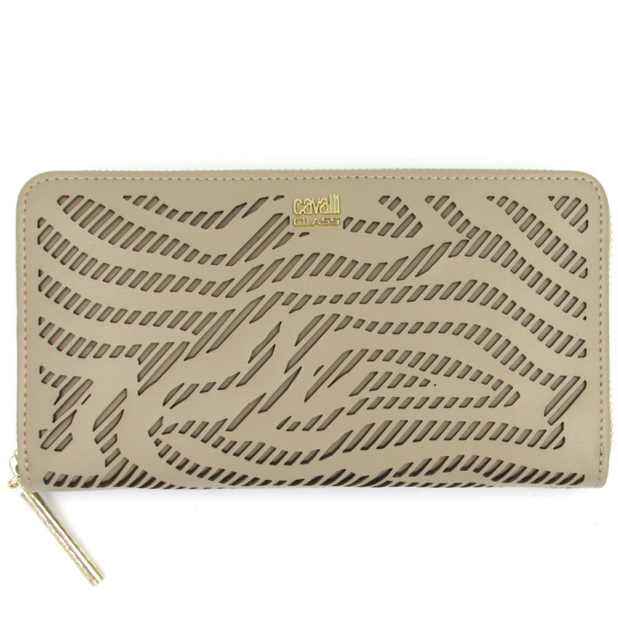 Ladies Accessories Cavalli CLASS | Cavalli Class Women'S Fashion Wallet With Perforated Wave Pattern C81Pwcot1923