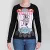 Ladies Matching Clothing For Bags Braccialini | Braccialini Women'S Black Cotton T-Shirt, Long Sleeves, With Tarot And Chiromantia Themed Applique Btop203