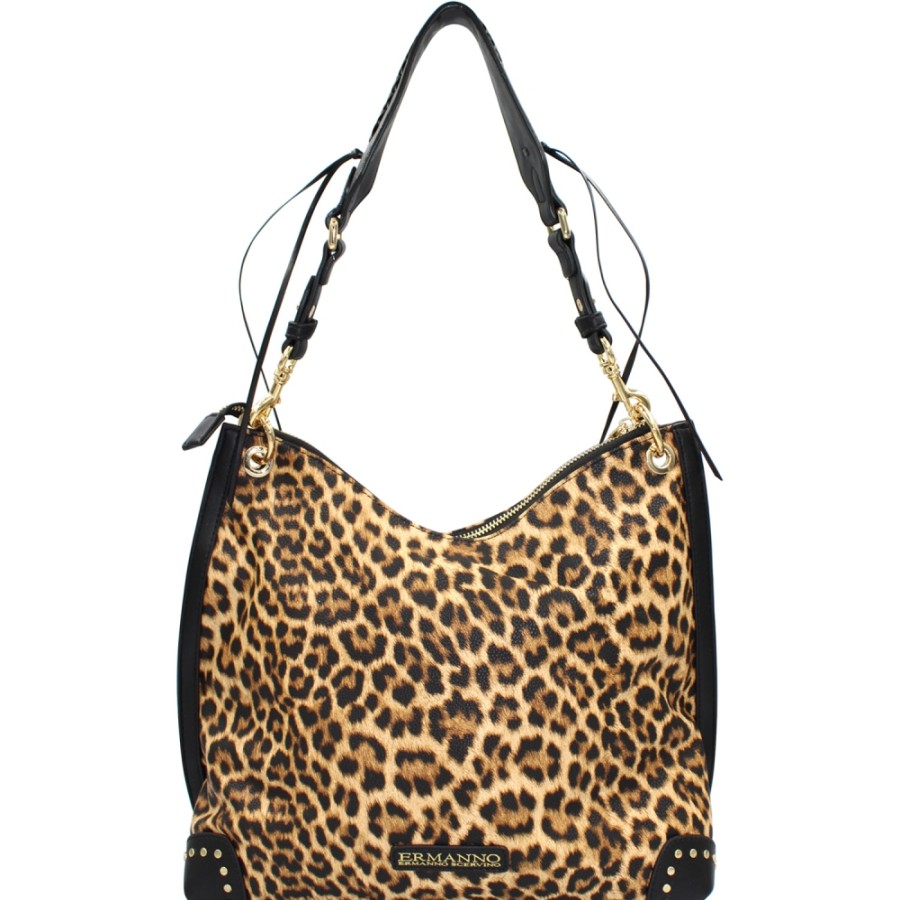 Ladies Bags ERMANNO Ermanno Scervino | Ermanno Ermanno Scervino Women'S Hobo Bag With Leopard Pattern 12401275