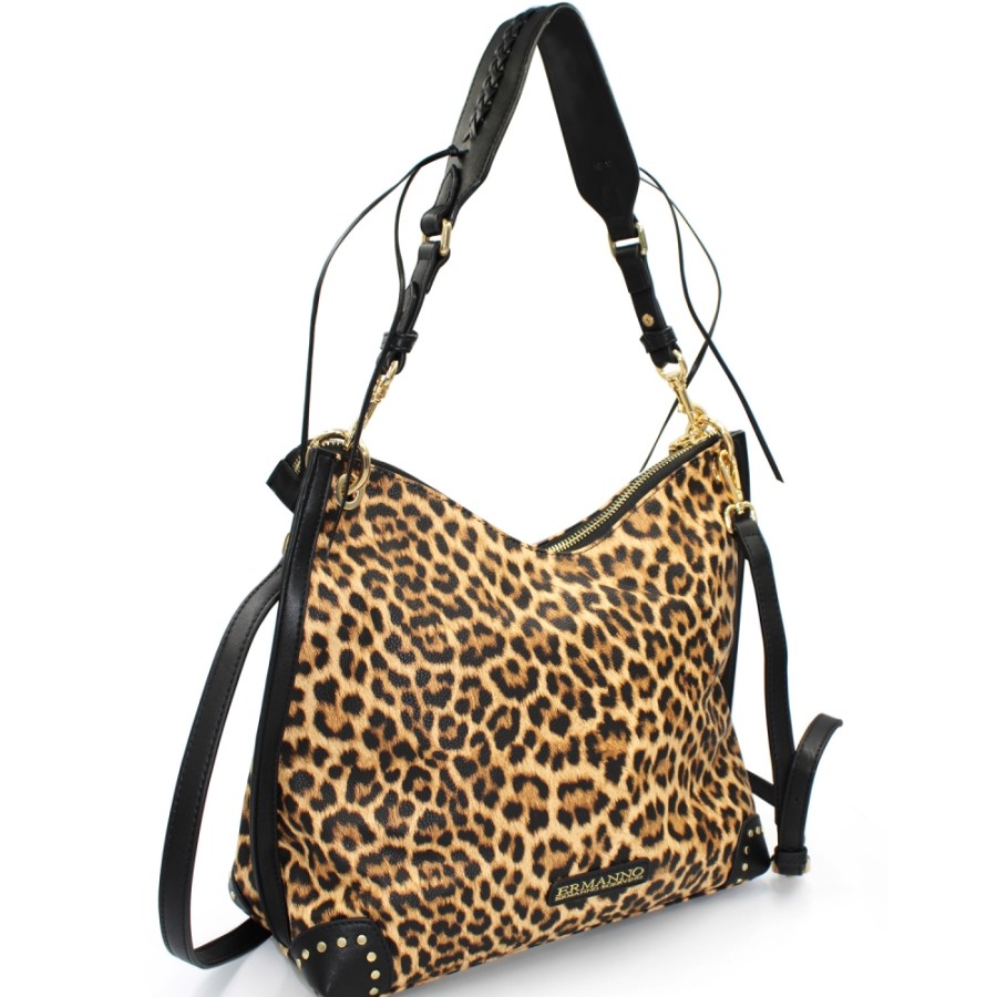 Ladies Bags ERMANNO Ermanno Scervino | Ermanno Ermanno Scervino Women'S Hobo Bag With Leopard Pattern 12401275