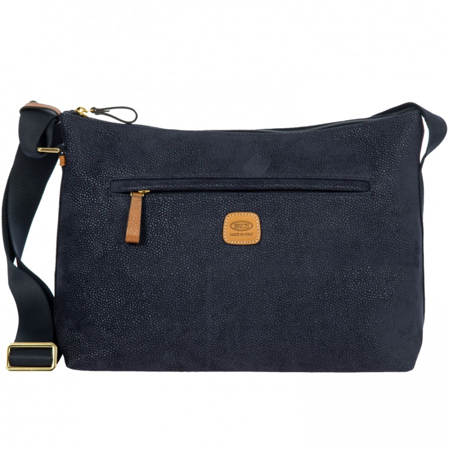 Ladies Bags BRIC'S | Bric'S Life Shoulder Bag Of Stain-Resistant Fabric, Blue Navy Color, Made In Italy Blf05801.396