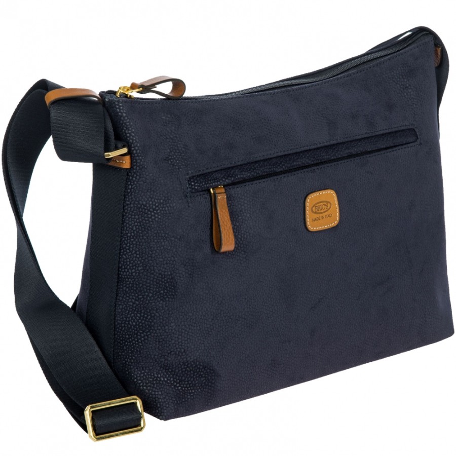 Ladies Bags BRIC'S | Bric'S Life Shoulder Bag Of Stain-Resistant Fabric, Blue Navy Color, Made In Italy Blf05801.396