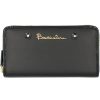 Ladies Accessories Braccialini | Braccialini Black Leather Wallet Zip Around, Decorated With Flowers B13580