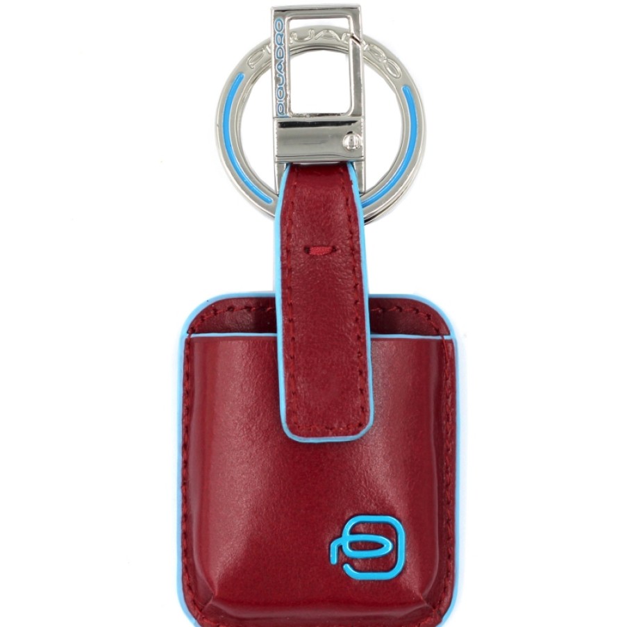 Mens Accessories PIQUADRO | Piquadro Keychain Of Red Leather With Connequ Inside Alarm Device Ac3954B2-T-R