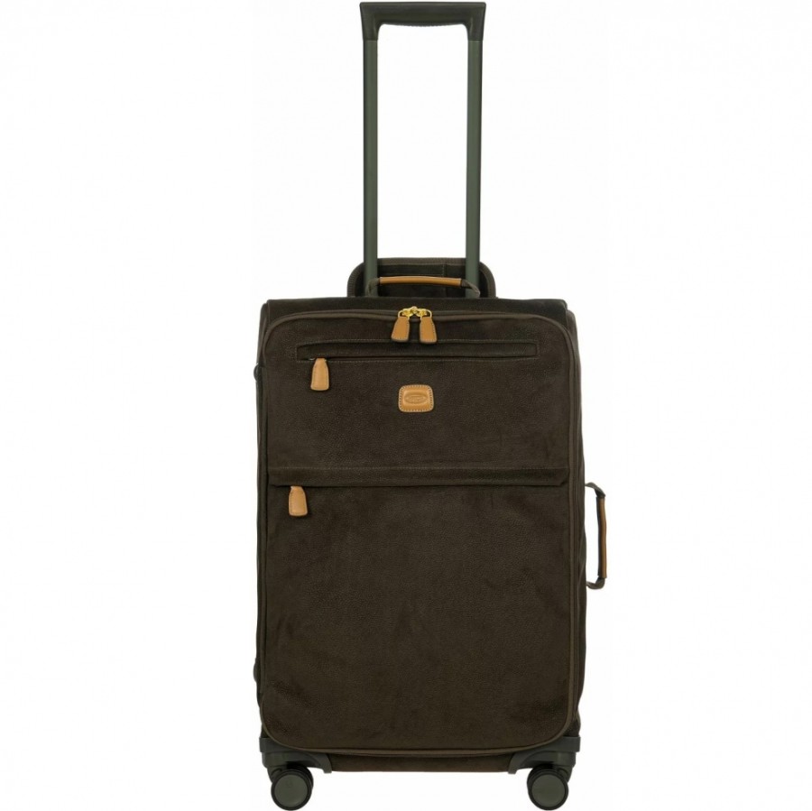 Luggage: Travel Bags And Suitcases BRIC'S | Bric'S Life Softside Trunk Trolley, 4 Wheels, Medium Size 27In, Olive Color Blf58139.378