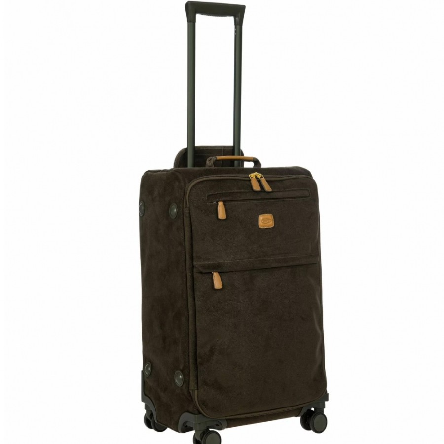 Luggage: Travel Bags And Suitcases BRIC'S | Bric'S Life Softside Trunk Trolley, 4 Wheels, Medium Size 27In, Olive Color Blf58139.378