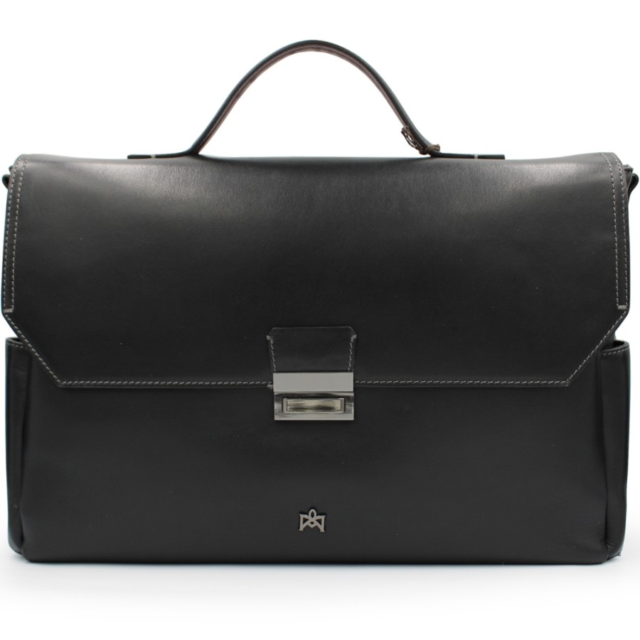 Business Bags Cuoieria Fiorentina | Cuoieria Fiorentina Black Leather Classic Briefcase For Laptop, Made In Italy Ca00005855830