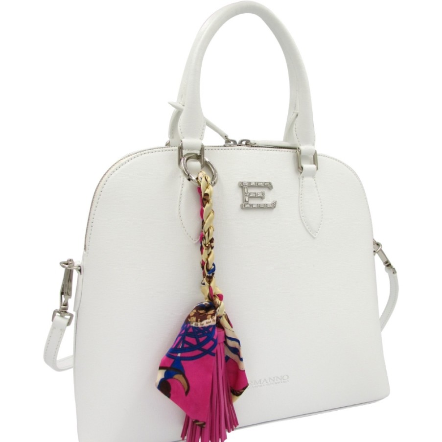 Ladies Bags ERMANNO Ermanno Scervino | Ermanno Ermanno Scervino Elegant White Leather Bugatti Style Bag Made In Italy 12400313