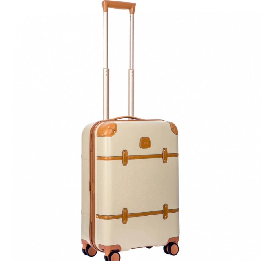 Luggage: Travel Bags And Suitcases BRIC'S | Bric'S Bellagio Cream Color Trolley Carry-On Spinner Suitcase, 4 Wheels S Bbg28301.014