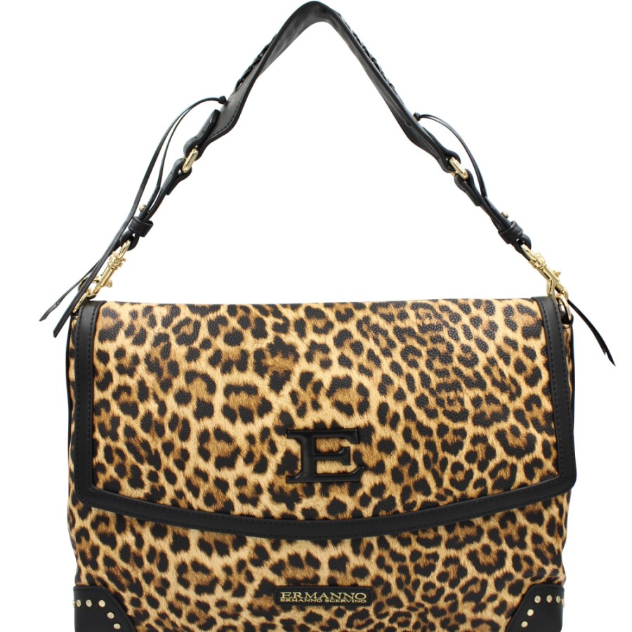 Ladies Bags ERMANNO Ermanno Scervino | Ermanno Ermanno Scervino Women'S Messenger Bag With Leopard Spotted Pattern 12401274