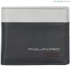 Mens Accessories PIQUADRO | Piquadro Elegant Men'S Grey Leather Wallet With Coin Pocket Pu4823Ub00R/Grn