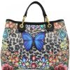 Ladies Bags Braccialini | Braccialini Beth Tote Bag With Flowers And Blue Butterfly B17382-Yy-3212-Uni