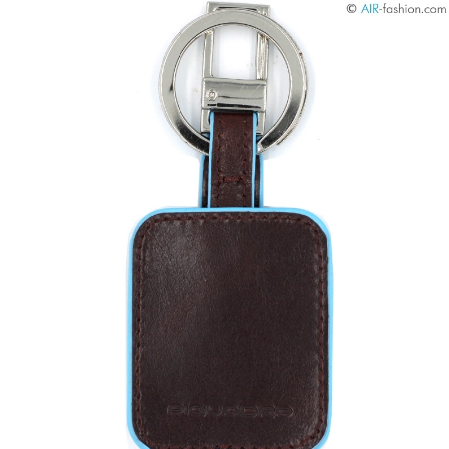 Mens Accessories PIQUADRO | Piquadro Keychain Of Brown Leather With Inside Alarm Device Ac3954B2-T-Mo