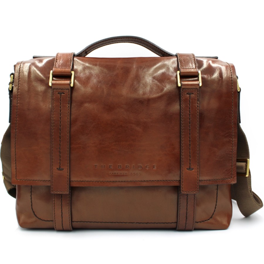 Mens Bags THE BRIDGE | The Bridge Messenger Bag In Vintage Style Of Vegetable Tanned Tuscan Leather 06423901