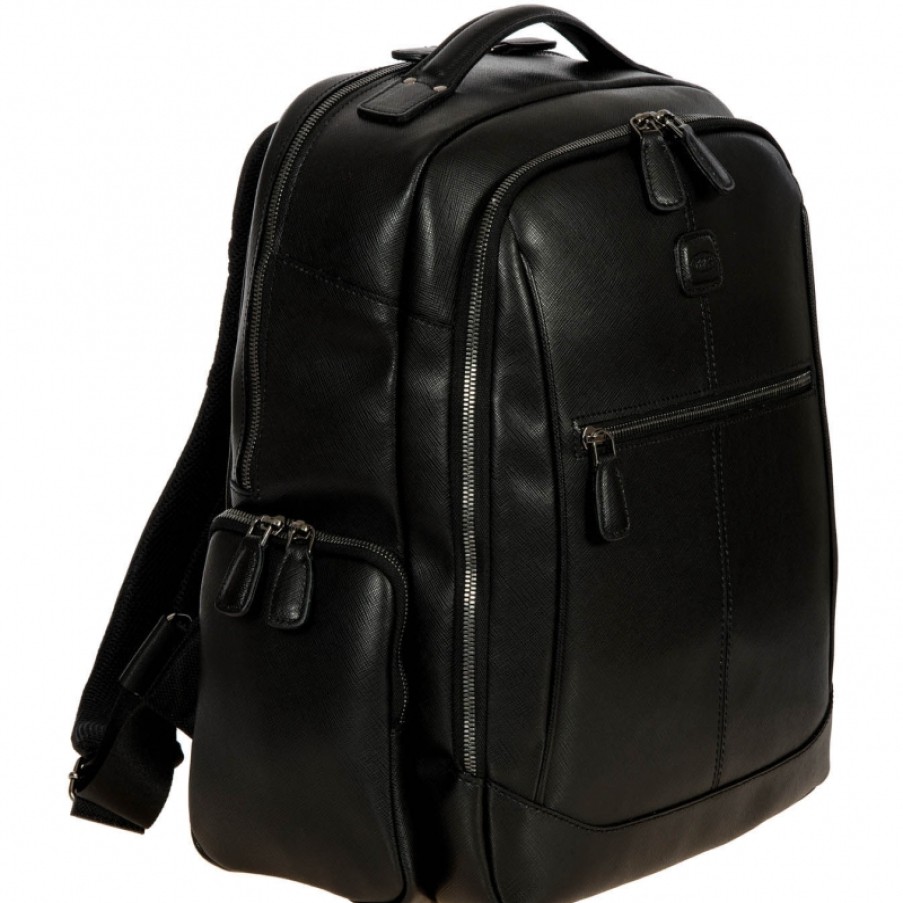 Mens Bags BRIC'S | Bric'S Luxurious Men'S Black Leather Backpack Made In Italy L Brh04660.001