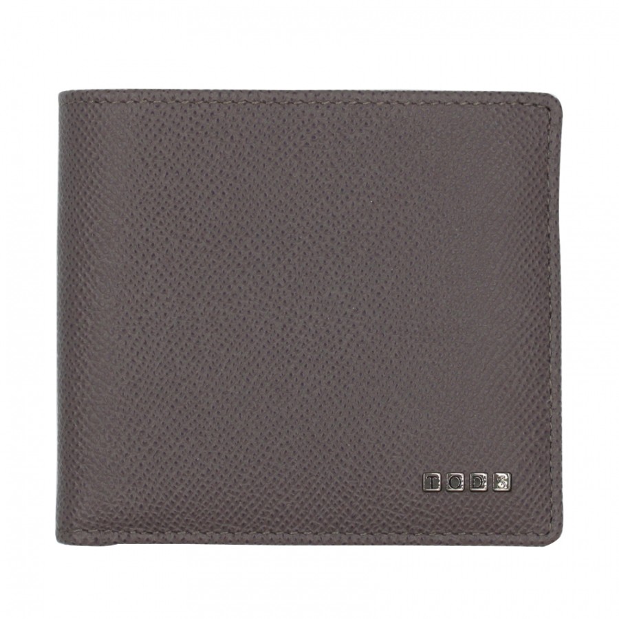 Mens Accessories TOD'S | Tod'S Men'S Luxurious Textured Gray Leather Wallet, Made In Italy Xamletc03Z0Doub400