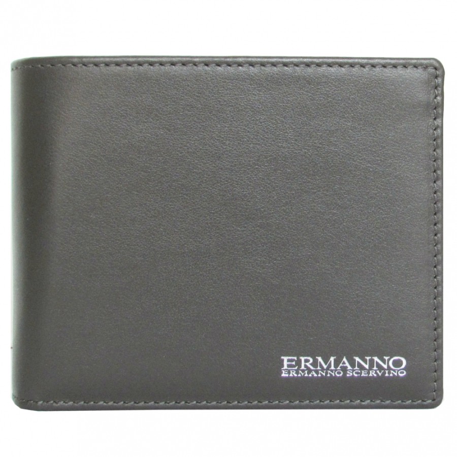 Mens Accessories ERMANNO Ermanno Scervino | Ermanno Ermanno Scervino Men'S Italian Gray Leather Wallet 12600032A