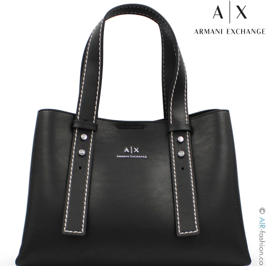 Ladies Bags Armani Exchange | Armani Exchange Small Black Shopper Bag 942975Cc749100020