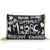 Ladies Bags M*BRC | M*Brc Clutch Bag Of Black Leather With Hand-Painted Graffiti Pattern F241_Nero