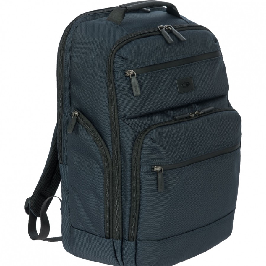 Mens Bags BRIC'S | Bric'S Men'S Blue Resistant Fabric Backpack With Laptop Pocket, Large Big05384.006