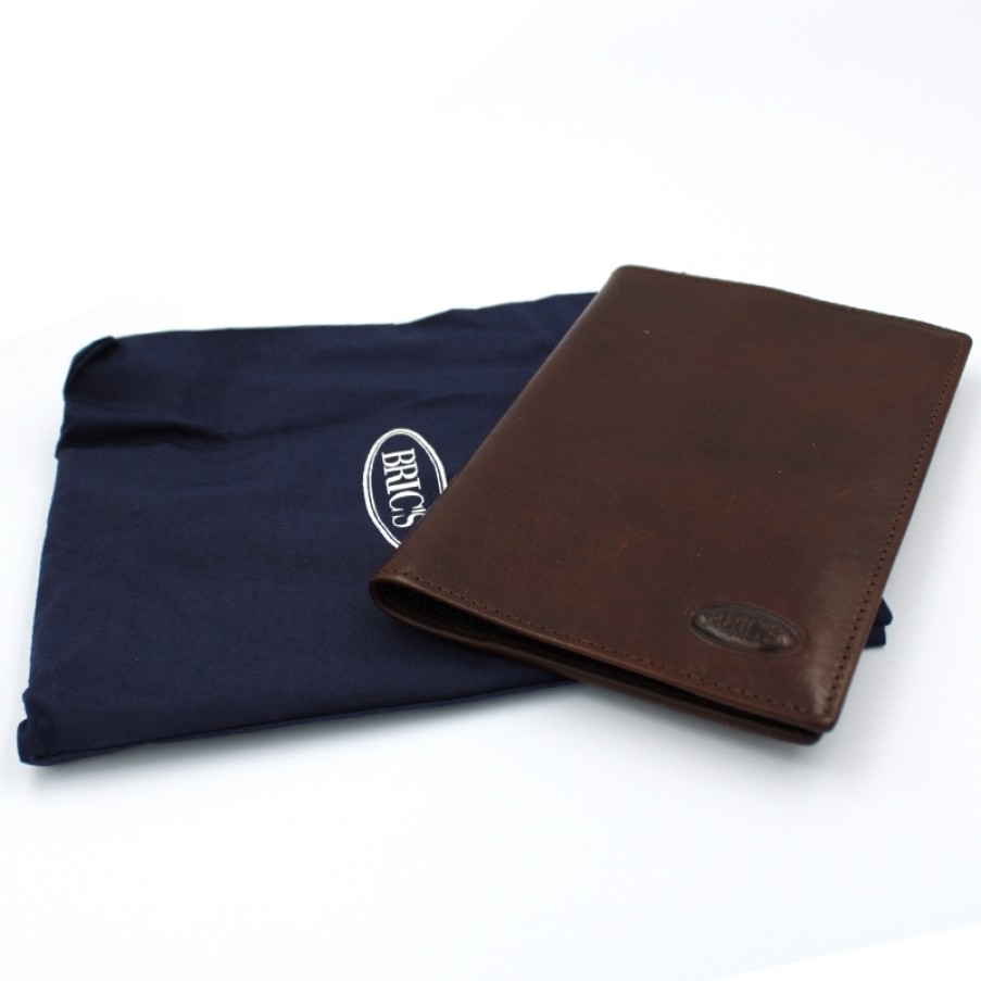 Mens Accessories BRIC'S | Bric'S Passport Holder Cover Of Genuine Vegetable Tanned Brown Leather Bh109215.002