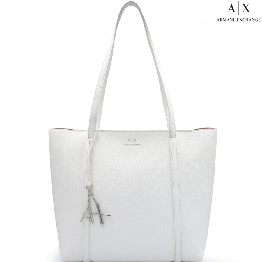 Ladies Bags Armani Exchange | Armani Exchange White Shopper Bag 942930Cc726100010