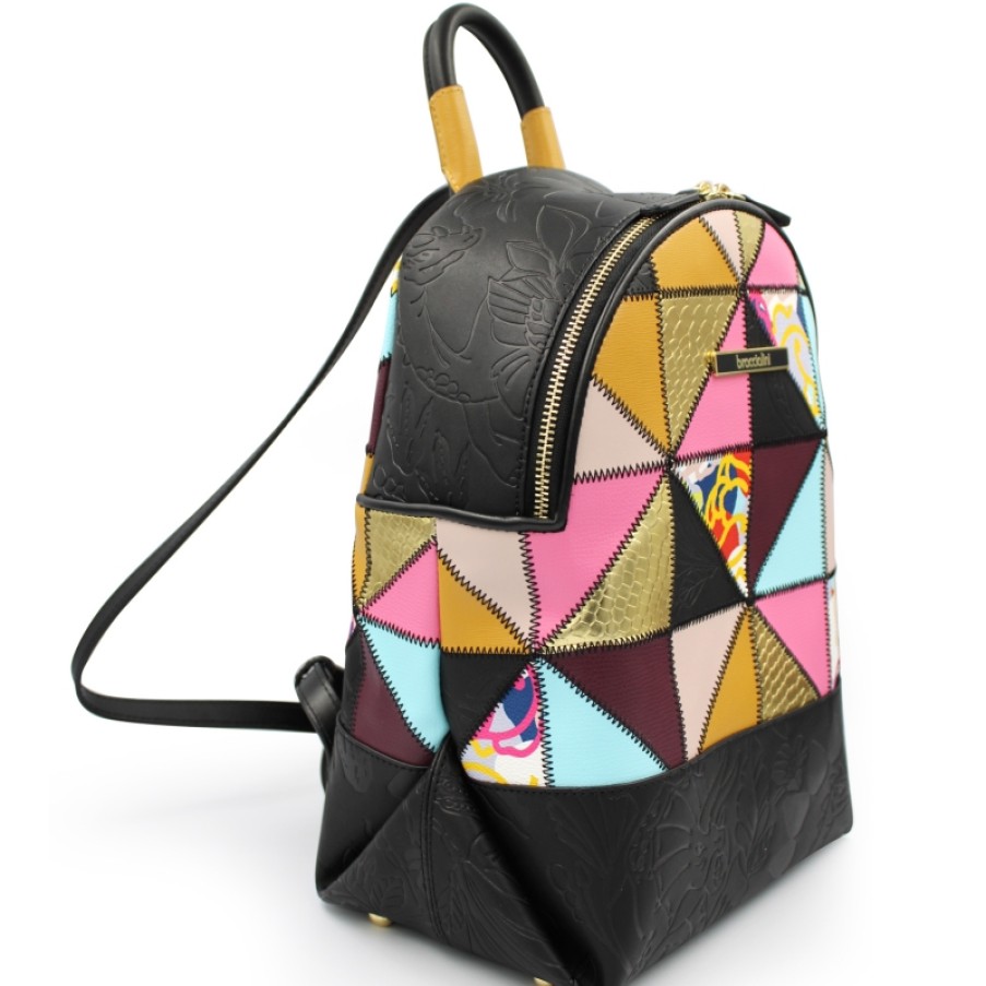 Ladies Bags Braccialini | Braccialini Fashion Multicolor Patchwork Leather Backpack B13512