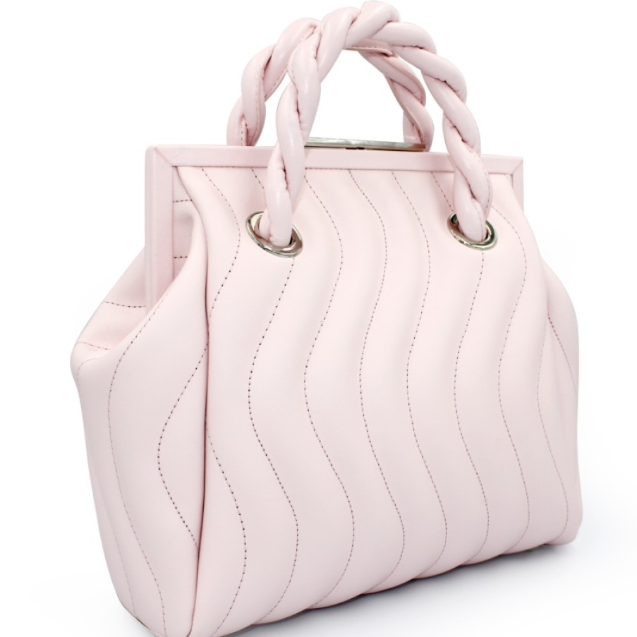 Ladies Bags Blumarine | Blumarine Designer Bag Of Pink Quilted Leather With Retro Style Closure B81Pwb000042032