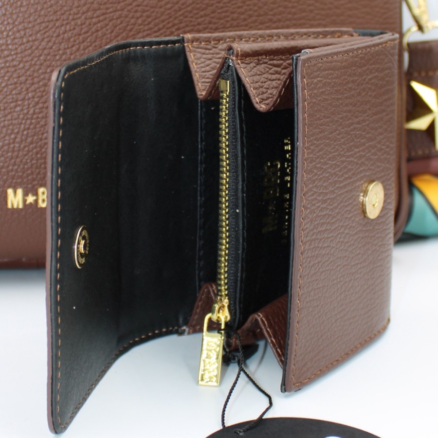 Business Bags M*BRC | M*Brc Women'S Business Bag + Wallet Of Brown Leather, Made In Italy F115_M