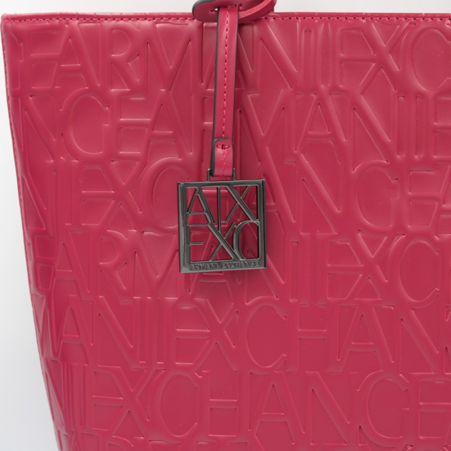 Ladies Bags Armani Exchange | Armani Exchange Tote Bag With Embossed Logos Raspberry Color 942650Cc793122175