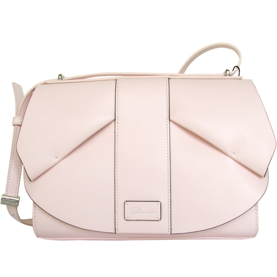 Ladies Bags Blumarine | Blumarine Designer Pink Leather Shoulder Bag With Leather Bow B81Pwb350032050