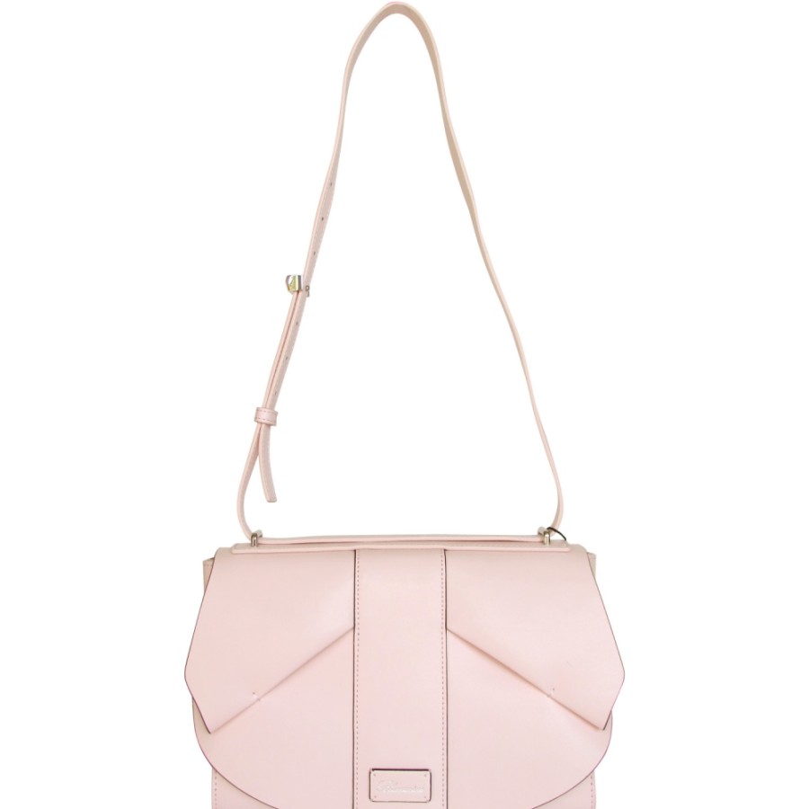 Ladies Bags Blumarine | Blumarine Designer Pink Leather Shoulder Bag With Leather Bow B81Pwb350032050