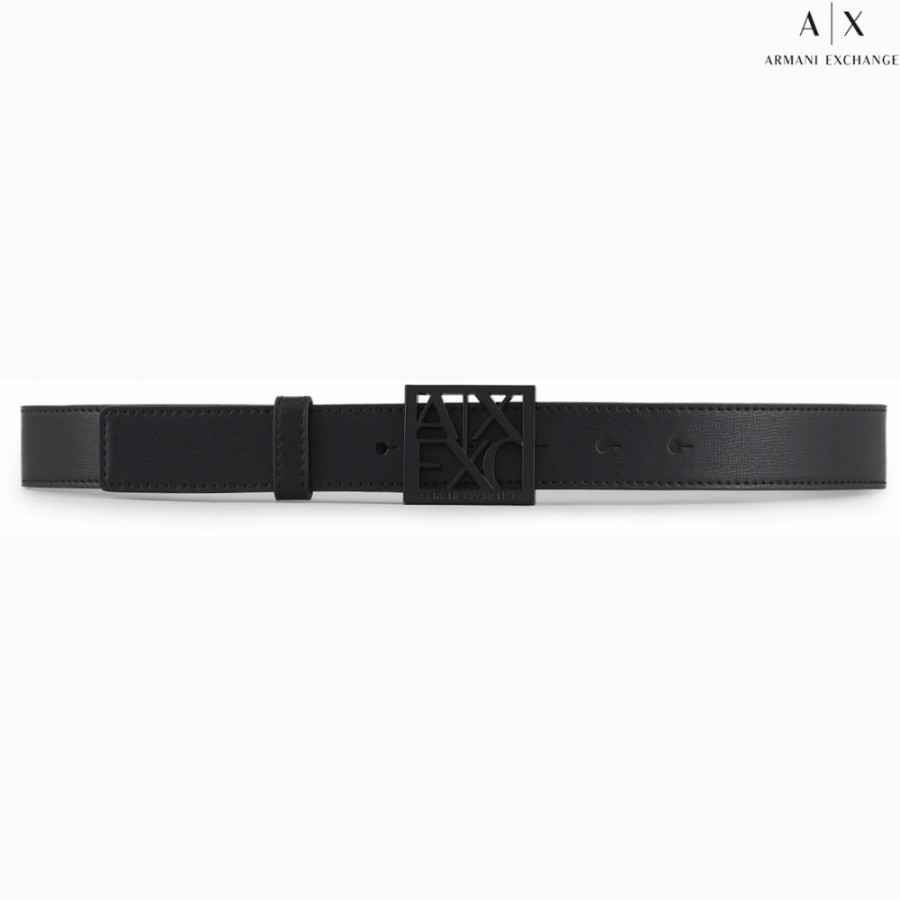 Ladies Accessories Armani Exchange | Armani Exchange Black Women'S Belt, With Square Buckle 9411300A874100020