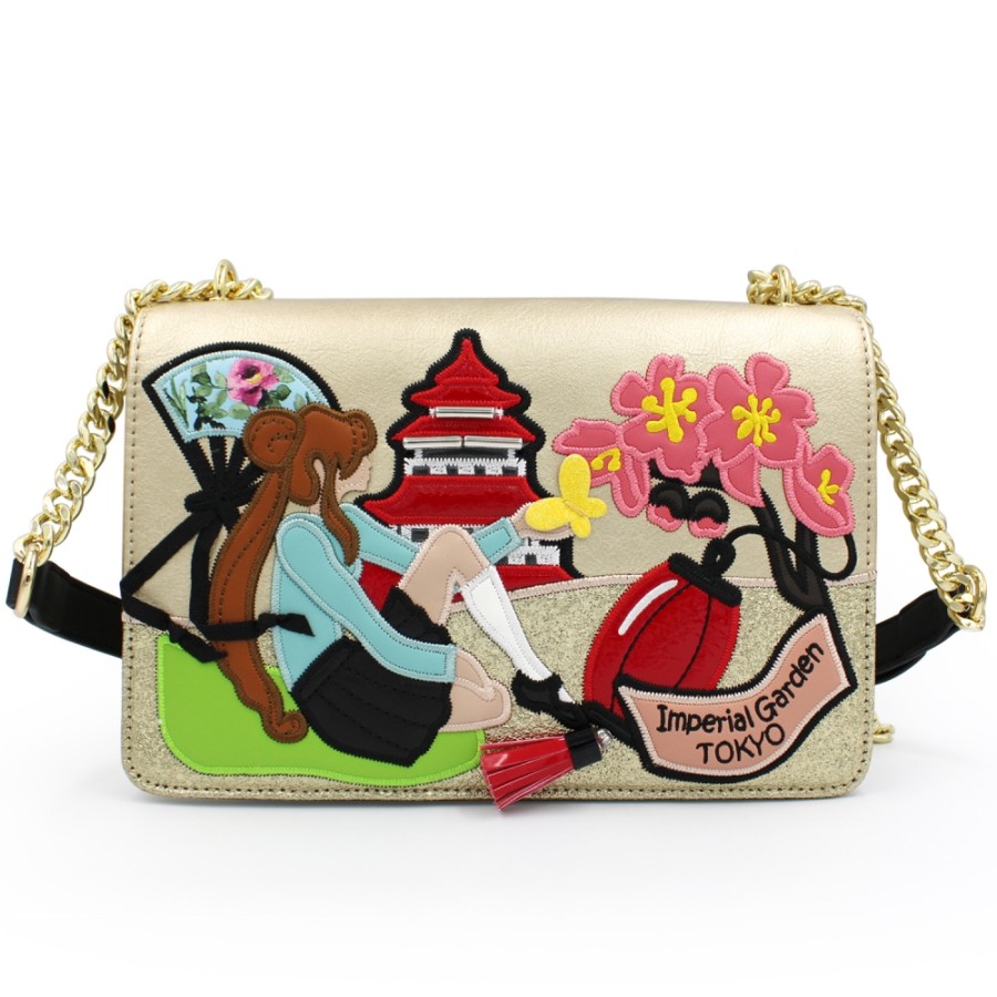 Ladies Bags Braccialini | Braccialini Crossbody Flap Bag With Cartoon Style Tokyo Collage B14816