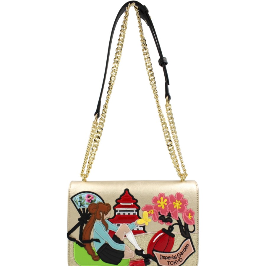 Ladies Bags Braccialini | Braccialini Crossbody Flap Bag With Cartoon Style Tokyo Collage B14816