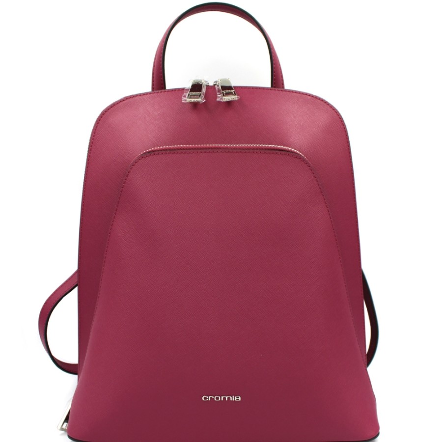 Ladies Bags Cromia | Cromia Elegant Casual Backpack Of Burgundy Leather Made In Italy 1404319