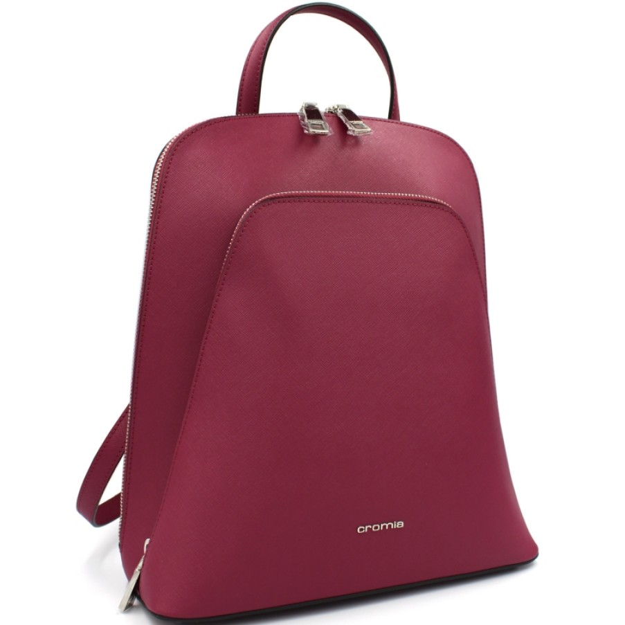 Ladies Bags Cromia | Cromia Elegant Casual Backpack Of Burgundy Leather Made In Italy 1404319