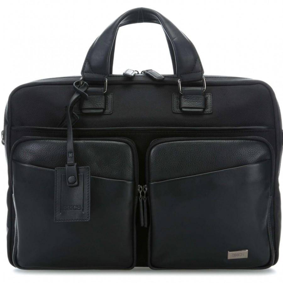 Business Bags BRIC'S | Bric'S Men'S Business Bag For Documents / Laptop 15 Of Black Leather And Nylon M Br207705.909