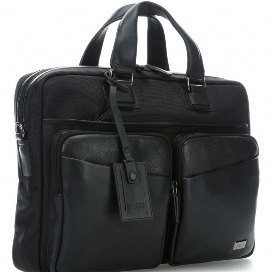 Business Bags BRIC'S | Bric'S Men'S Business Bag For Documents / Laptop 15 Of Black Leather And Nylon M Br207705.909