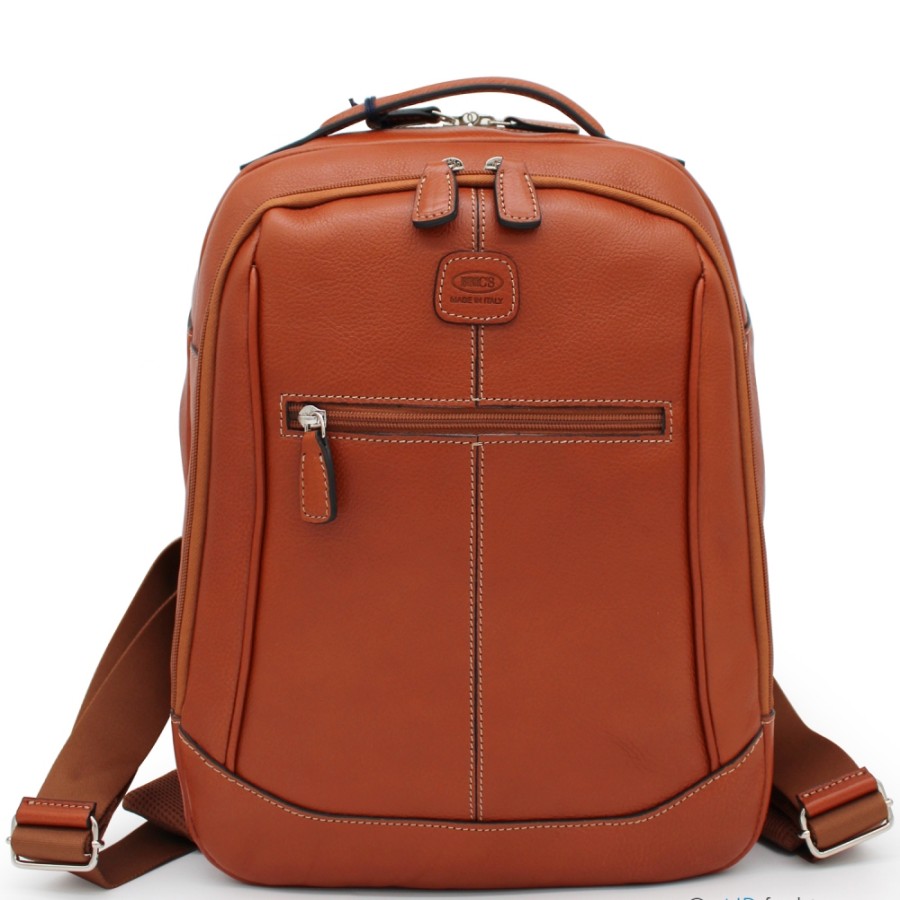 Mens Bags BRIC'S | Bric'S Life Pelle Men'S Tuscan Real Leather Backpack, Made In Italy Bpl04659.098