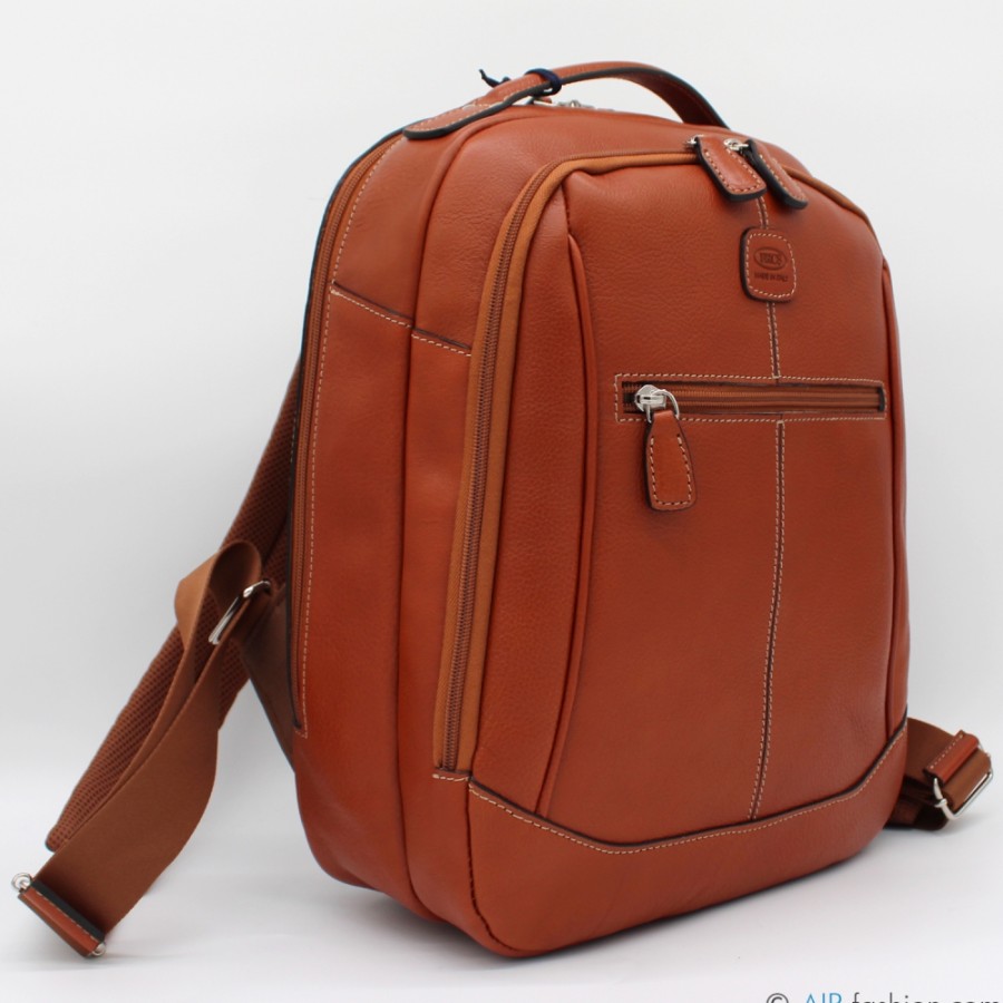 Mens Bags BRIC'S | Bric'S Life Pelle Men'S Tuscan Real Leather Backpack, Made In Italy Bpl04659.098