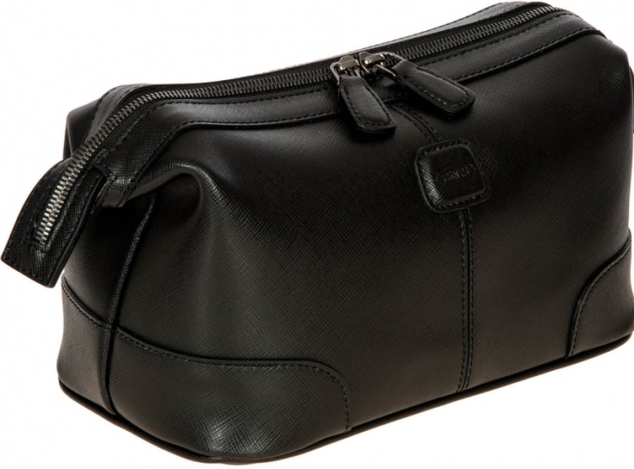 Luggage: Travel Bags And Suitcases BRIC'S | Bric'S Overnight Case - Cosmetic Bag Of Genuine Black Leather Made In Italy Brh00685.001