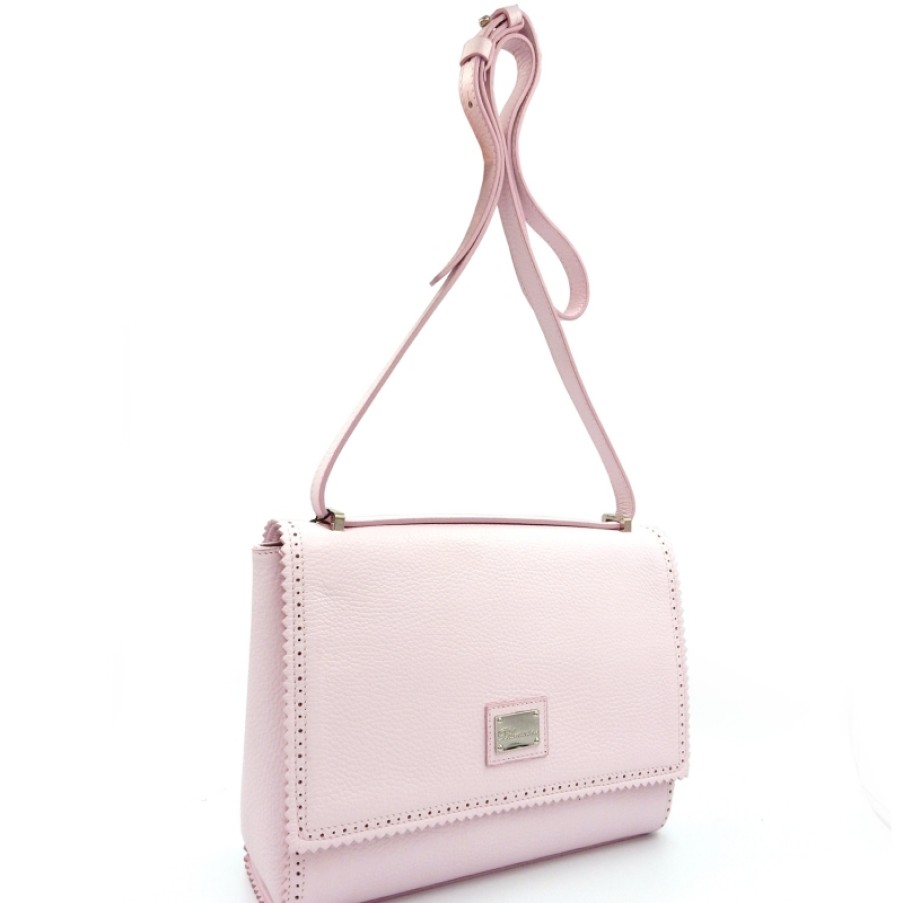 Ladies Bags Blumarine | Blumarine Designer Pink Leather Shoulder Bag With Flap Made In Italy B81Pwb410022050